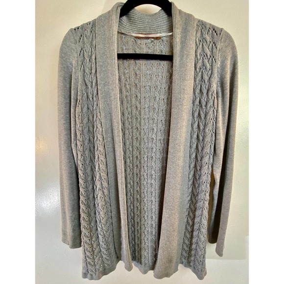 Belldini | Sweaters | Belldini Cardigan Womens Lacey Knit Open Front Shawl  Collar Gray Size Xl | Poshmark
